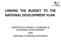 linking the medium term expenditure framework to the national