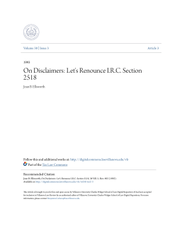 On Disclaimers: Let`s Renounce IRC Section 2518