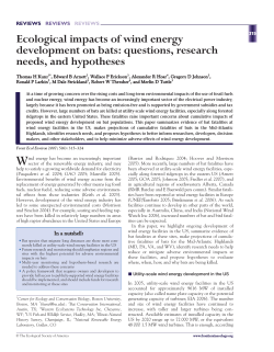 Ecological impacts of wind energy development on bats: questions