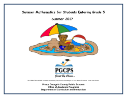 Summer Mathematics Calendars