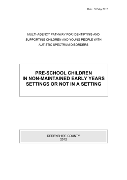 Autism Pathway - Derbyshire Schools Net