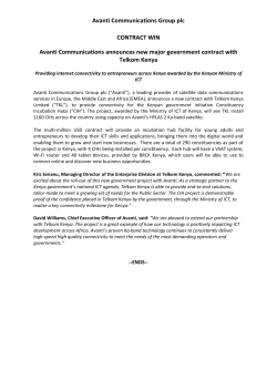 Avanti Communications Group plc CONTRACT WIN Avanti