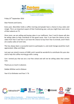 Friday 23 September 2016 Dear Parents and Carers, Every year
