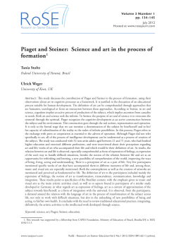 Piaget and Steiner - RoSE &ndash; Research on Steiner Education