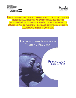 Psychology - Institut universitaire en sant&eacute; mentale Douglas