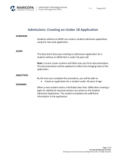 Creating an Under 18 Application