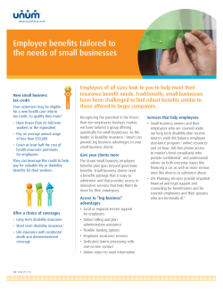 Employee benefits tailored to the needs of small