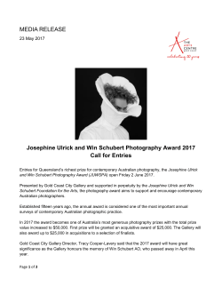 MEDIA RELEASE Josephine Ulrick and Win Schubert Photography
