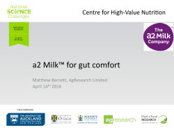 a2 Milk&trade; for gut comfort - The University of Auckland