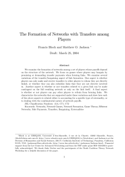 The Formation of Networks with Transfers among Players