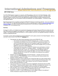 The OPT STEM Extension program is in jeopardy until DHS