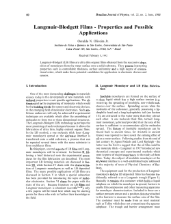 Langmuir-Blodgett Films - Properties and Possible