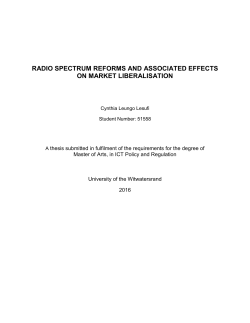 radio spectrum reforms and associated effects on