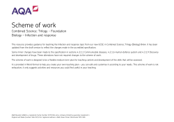 Biology – Infection and response