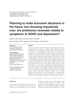 Planning to make economic decisions in the future, but