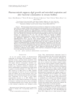 Pharmaceuticals suppress algal growth and microbial respiration