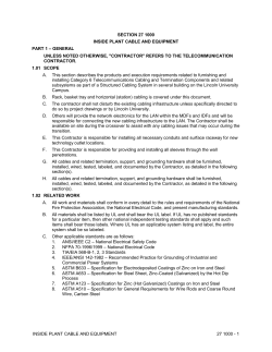 INSIDE PLANT CABLE AND EQUIPMENT 27 1000