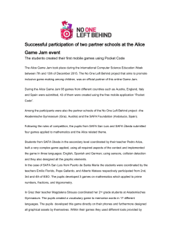 Alice Game Jams Press Release