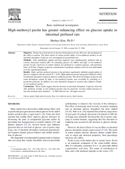 High-methoxyl pectin has greater enhancing effect on glucose