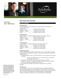 EB Full Time Benefit Summary