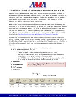 Off-Road Advance and Results Submission Guidelines