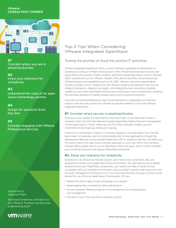Top Tips when Considering VMware Integrated OpenStack