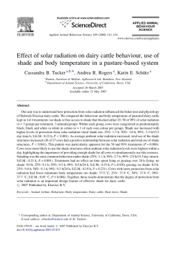 Effect of solar radiation on dairy cattle behaviour, use of