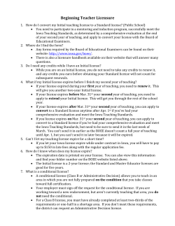Beginning Teacher Licensure