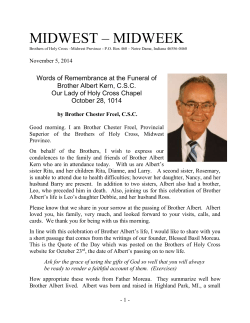 midwest * midweek - Brothers of Holy Cross