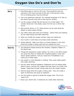 Oxygen Use Do`s and Don`ts - Silverchair Learning Systems
