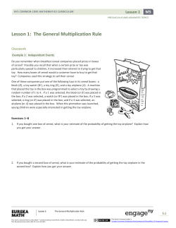 Precalculus Module 5, Topic A, Lesson 1: Student