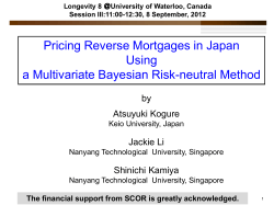Pricing Reverse Mortgages in Japan Using a Multivariate Bayesian