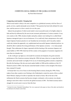 COMPETING SOCIAL MODELS IN THE GLOBAL ECONOMY By