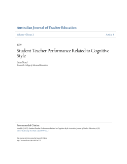 Student Teacher Performance Related to Cognitive Style