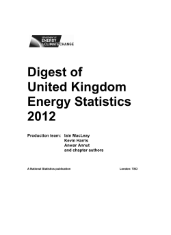 Digest of United Kingdom Energy Statistics 2012