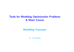 Tools for Modeling Optimization Problems A Short