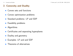 2. Convexity and Duality • Convex sets and functions • Convex