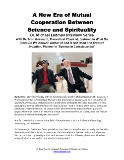 A New Era of Mutual Cooperation Between Science and Spirituality