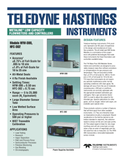 HFM-300 / HFC-302 - Teledyne Hastings Instruments