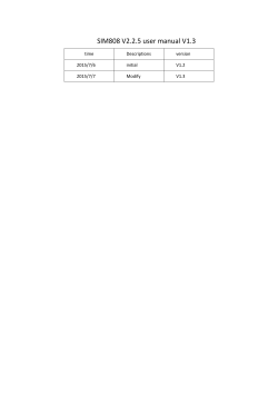SIM808 V2.2.5 user manual V1.3 time Descriptions version 2015/7/6