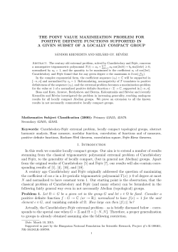 the point value maximization problem for positive definite functions