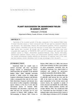 plant succession on abandoned fields in assiut