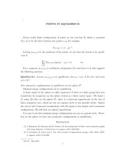 POINTS IN EQUILIBRIUM Given locally finite configuration of points