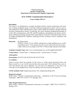 ECE 3370/B: Communication Electronics I