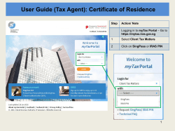 User Guide (Tax Agent): Certificate of Residence