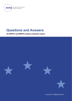 Questions and Answers - ESMA