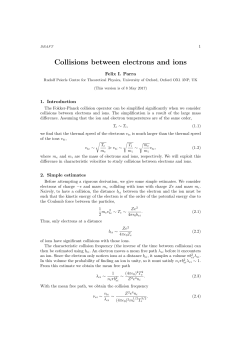 Collisions between electrons and ions
