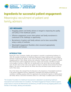 Ingredients for successful patient engagement: