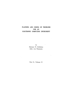 planning and coding of problems for an electronic computing