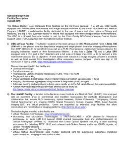 Optical Biology Core Facility Description August 2015 The Optical